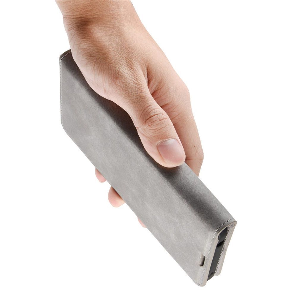 PU Кожаный Чехол Автоматическое Закрывание Подставка и Кошелёк для Xiaomi Redmi 9T Серый
