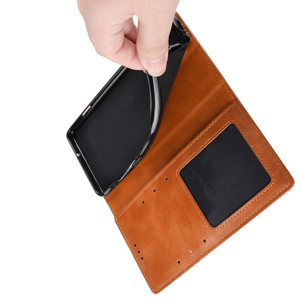 PU Кожаный Чехол Автоматическое Закрывание Подставка и Кошелёк для Xiaomi Redmi Note 8T Коричневый