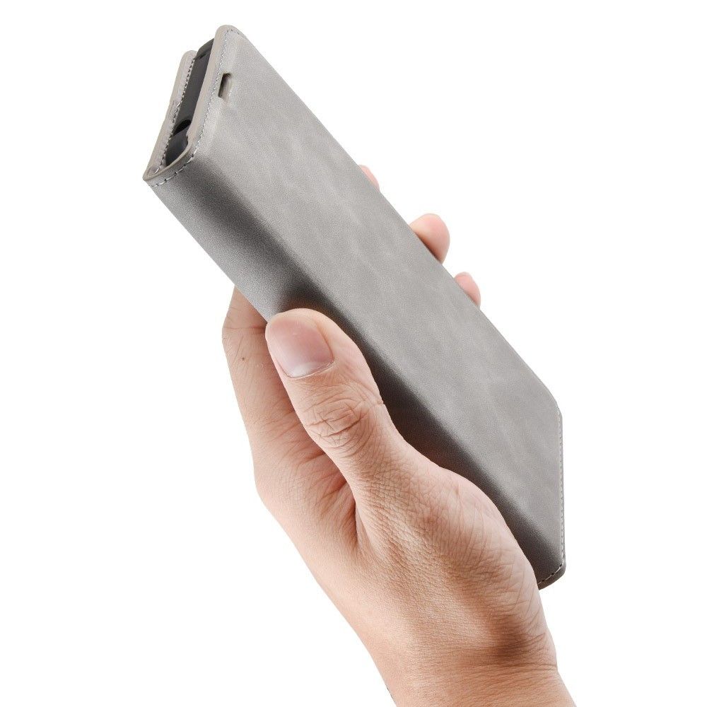 PU Кожаный Чехол Автоматическое Закрывание Подставка и Кошелёк для Xiaomi Redmi Note 9 Pro / 9S Серый