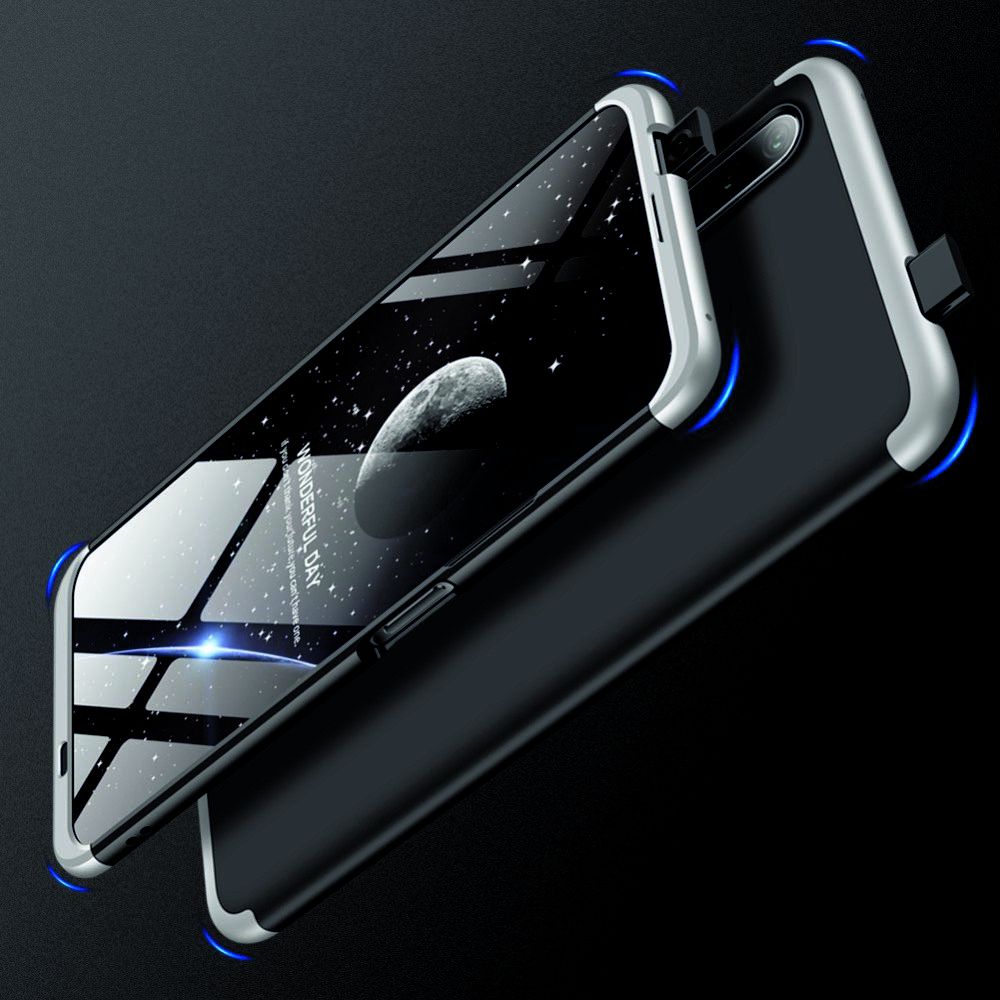 Съемный 360 GKK Матовый Жесткий Пластиковый Чехол для Huawei Honor 9X Серебро / Черный