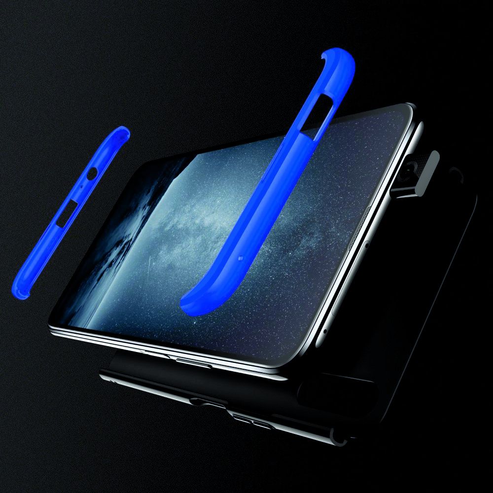 Съемный 360 GKK Матовый Жесткий Пластиковый Чехол для Huawei Honor 9X Синий / Черный