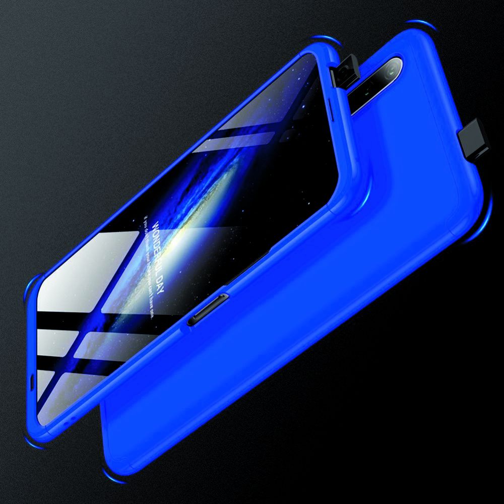 Съемный 360 GKK Матовый Жесткий Пластиковый Чехол для Huawei Honor 9X Синий