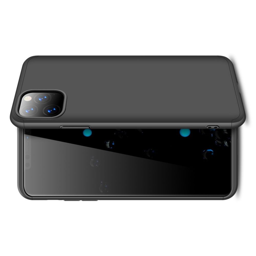 Съемный 360 GKK Матовый Жесткий Пластиковый Чехол для iPhone 11 Pro Черный