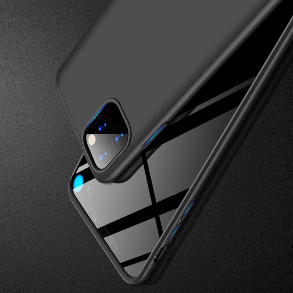 Съемный 360 GKK Матовый Жесткий Пластиковый Чехол для iPhone 11 Pro Черный
