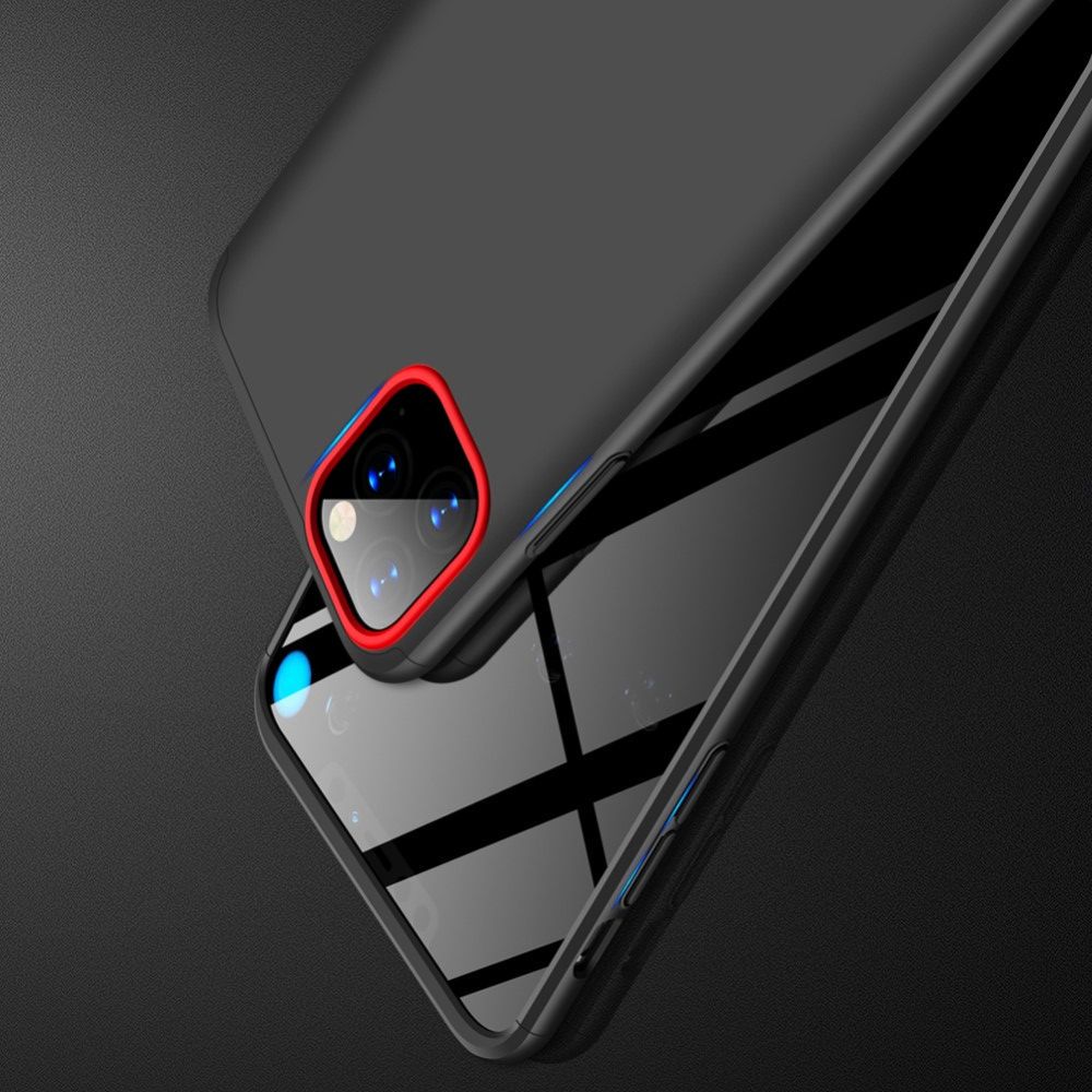 Съемный 360 GKK Матовый Жесткий Пластиковый Чехол для iPhone 11 Pro Max Черный