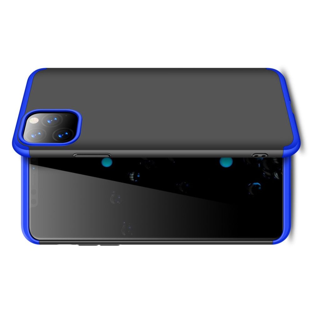 Съемный 360 GKK Матовый Жесткий Пластиковый Чехол для iPhone 11 Pro Max Синий / Черный