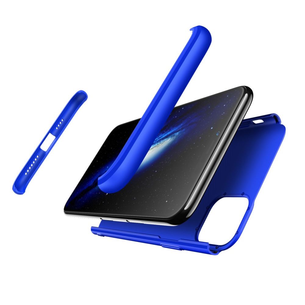 Съемный 360 GKK Матовый Жесткий Пластиковый Чехол для iPhone 11 Pro Max Синий