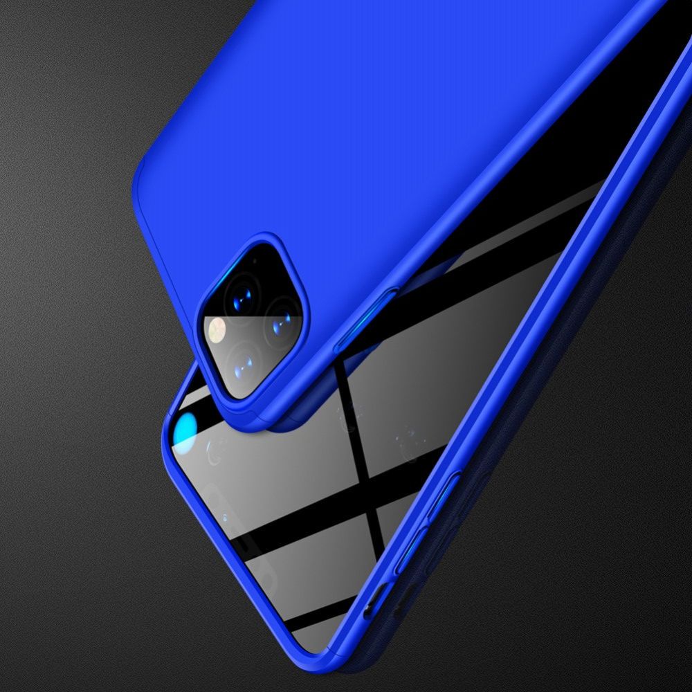 Съемный 360 GKK Матовый Жесткий Пластиковый Чехол для iPhone 11 Pro Синий
