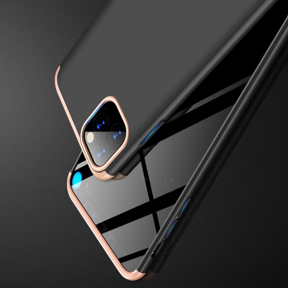 Съемный 360 GKK Матовый Жесткий Пластиковый Чехол для iPhone 11 Pro Золотой