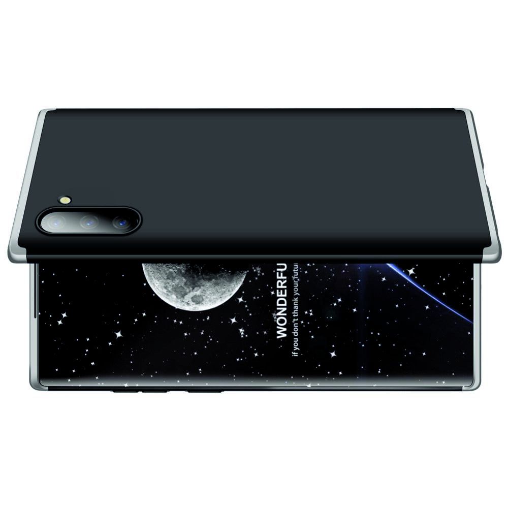 Съемный 360 GKK Матовый Жесткий Пластиковый Чехол для Samsung Galaxy Note 10 Серебро / Черный