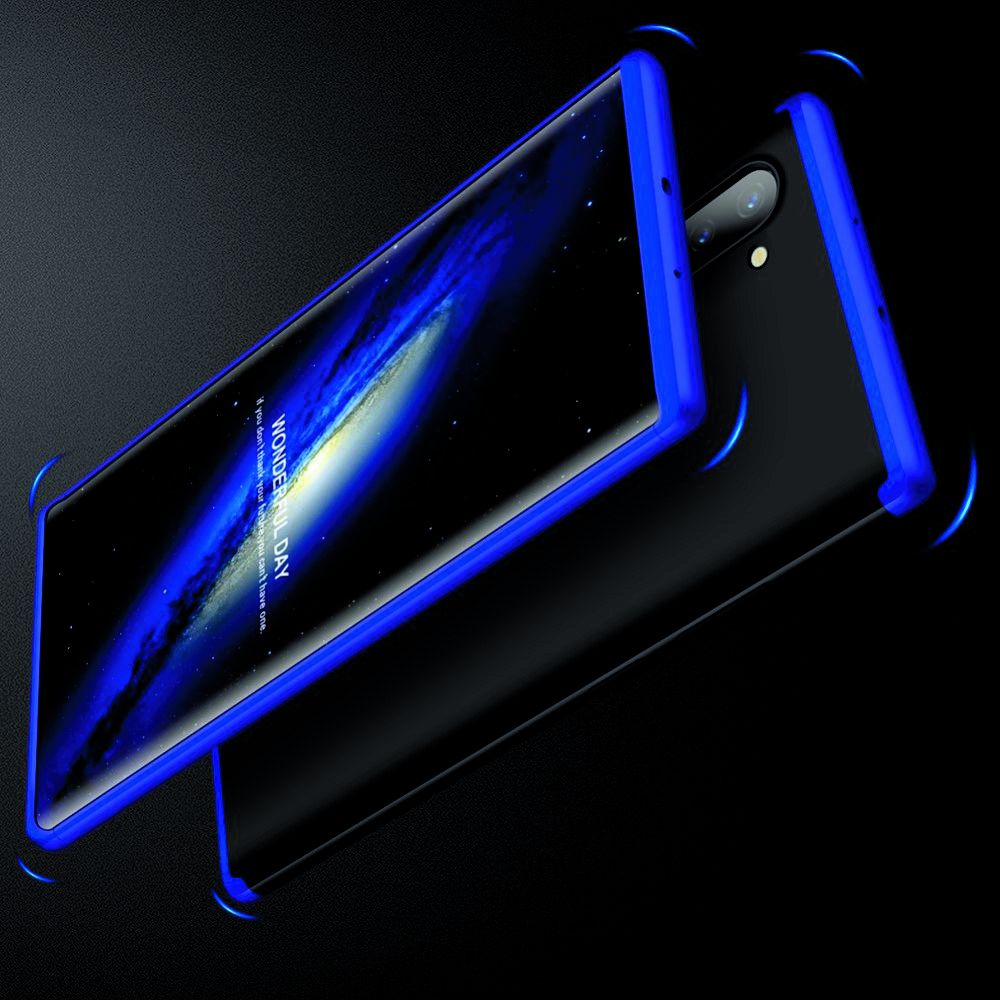 Съемный 360 GKK Матовый Жесткий Пластиковый Чехол для Samsung Galaxy Note 10 Синий / Черный