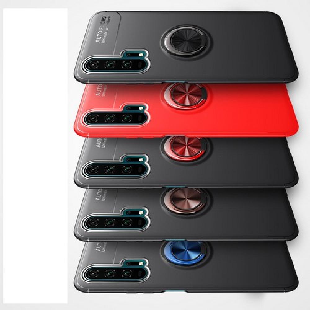 Силиконовый Чехол для Магнитного Держателя с Кольцом для Пальца Подставкой для Huawei Nova 5T Красный