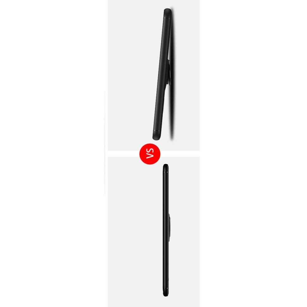 Силиконовый Чехол для Магнитного Держателя с Кольцом для Пальца Подставкой для Huawei Honor 9X Lite Черный