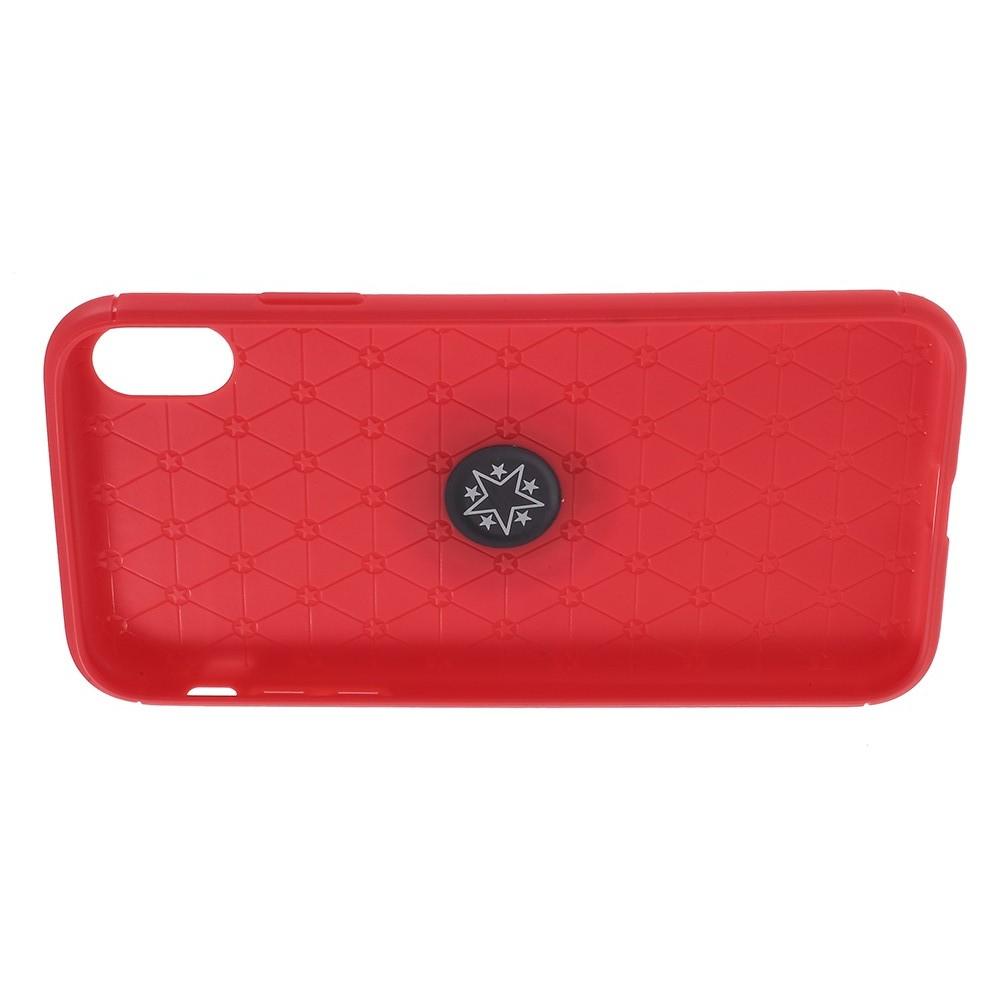 Силиконовый Чехол для Магнитного Держателя с Кольцом для Пальца Подставкой для iPhone XR Красный