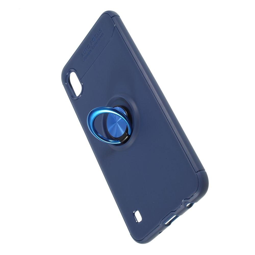 Силиконовый Чехол для Магнитного Держателя с Кольцом для Пальца Подставкой для Samsung Galaxy A10 Синий