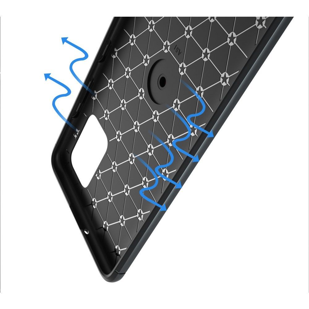 Силиконовый Чехол для Магнитного Держателя с Кольцом для Пальца Подставкой для Samsung Galaxy A51 Синий