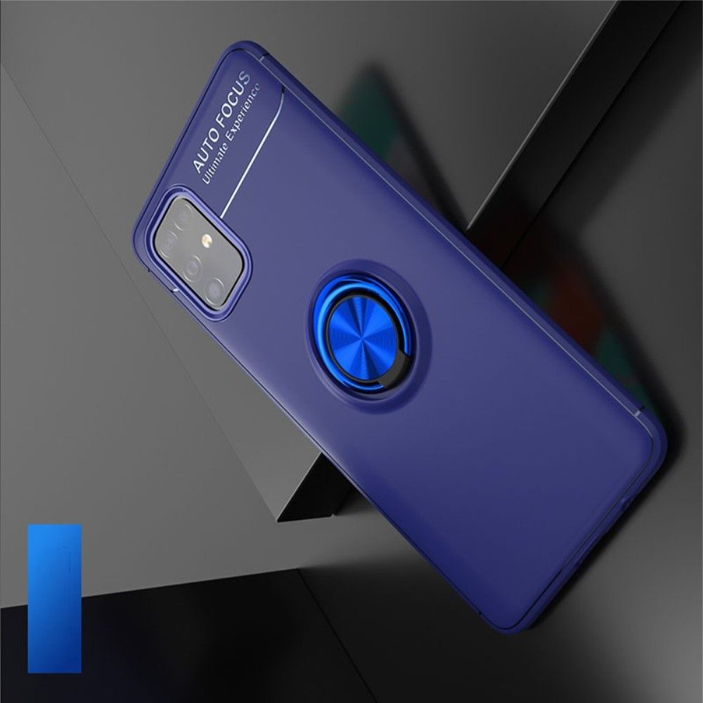 Силиконовый Чехол для Магнитного Держателя с Кольцом для Пальца Подставкой для Samsung Galaxy M31s Синий