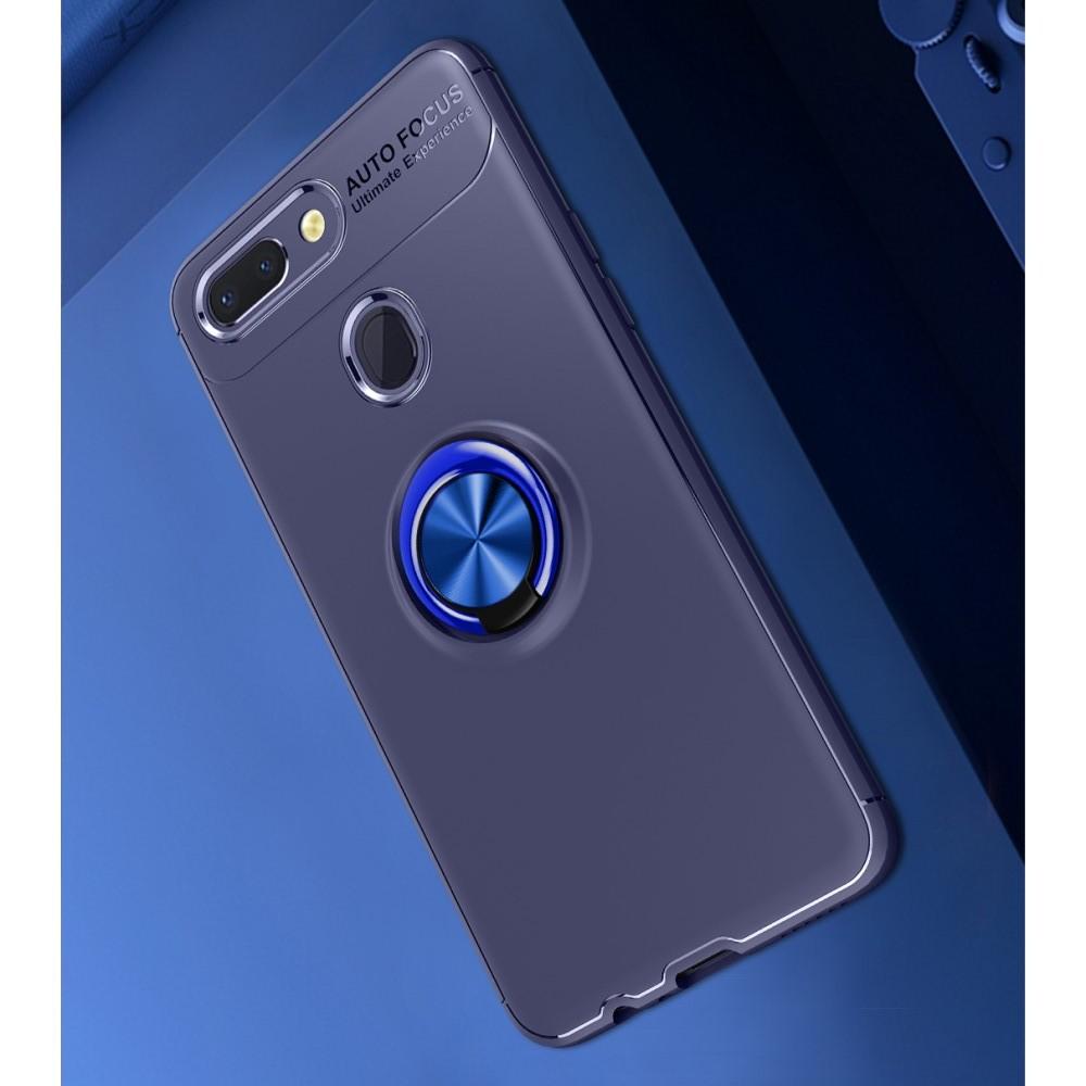 Силиконовый Чехол для Магнитного Держателя с Кольцом для Пальца Подставкой для Xiaomi Mi 8 Lite Синий