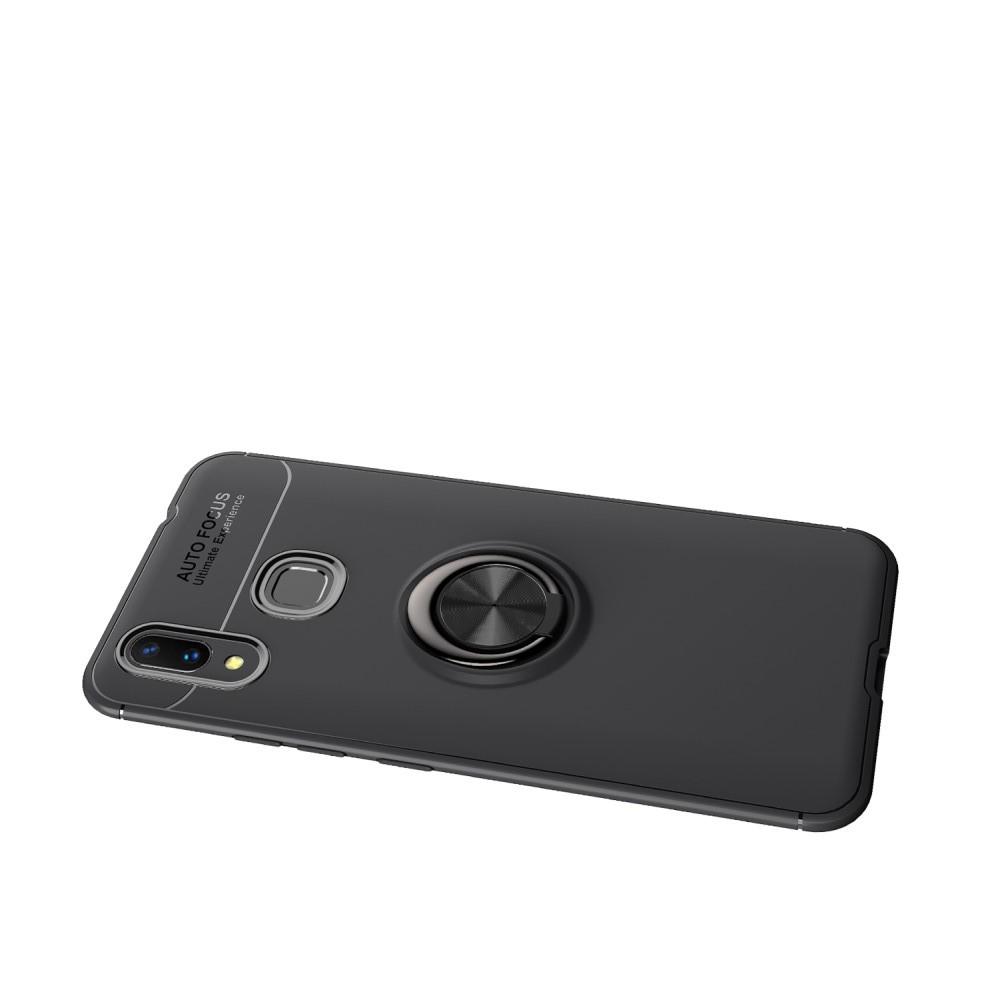 Силиконовый Чехол для Магнитного Держателя с Кольцом для Пальца Подставкой для Xiaomi Mi Max 3 Черный