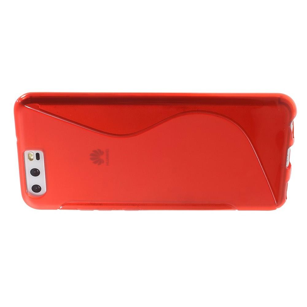 Силиконовый с Рисунком Гель Чехол для Huawei P10 Красный