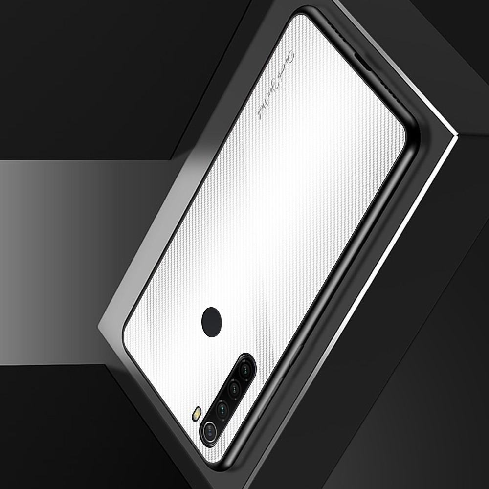 Силиконовый Стеклянный Белый Градиентный Корпус Чехол для Телефона Xiaomi Redmi Note 8