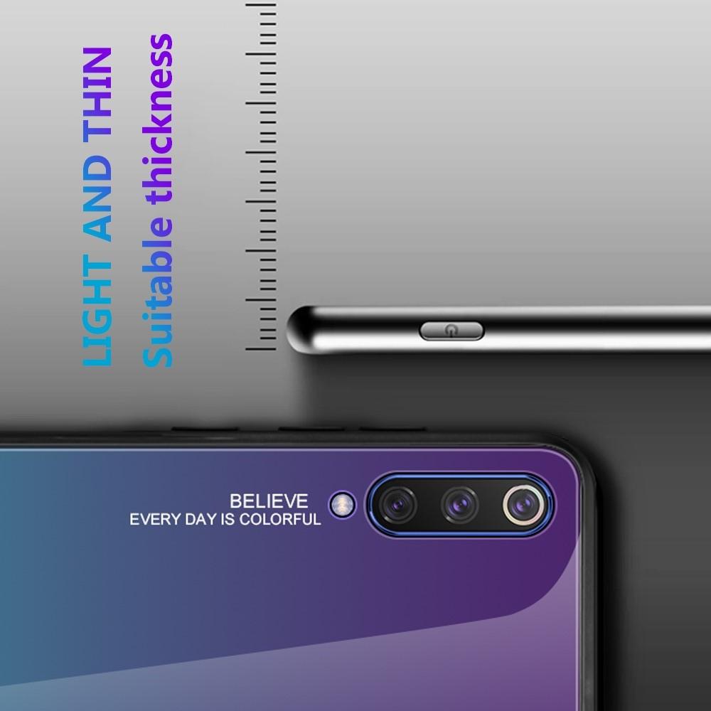 Силиконовый Стеклянный Синий Градиентный Корпус Чехол для Телефона Xiaomi Mi A3