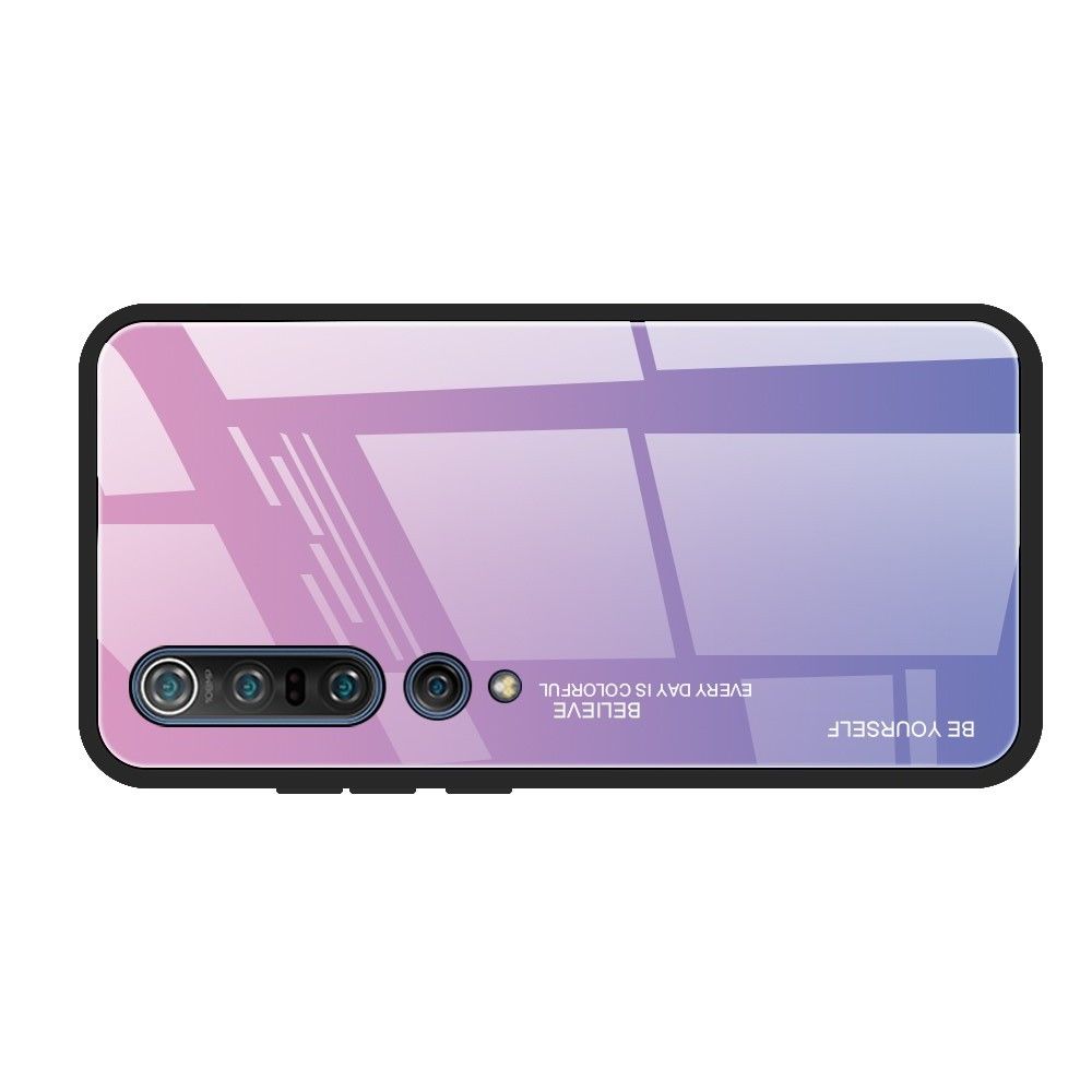 Силиконовый Стеклянный Светло Розовый Градиентный Корпус Чехол для Телефона Xiaomi Mi 10 / Mi 10 Pro