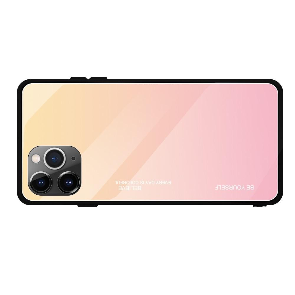 Силиконовый Стеклянный Золотой / Розовый Градиентный Корпус Чехол для Телефона iPhone 11 Pro