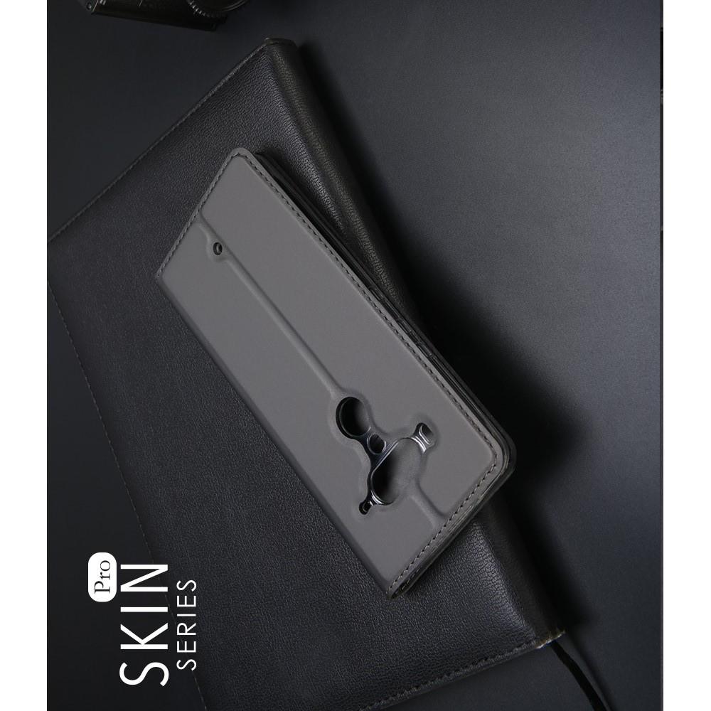 Тонкий Флип Чехол Книжка с Скрытым Магнитом и Отделением для Карты для HTC U12+ Черный