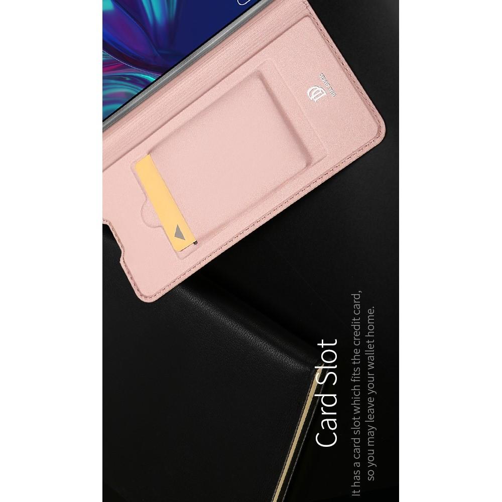Тонкий Флип Чехол Книжка с Скрытым Магнитом и Отделением для Карты для Huawei P Smart 2019 Розовое Золото