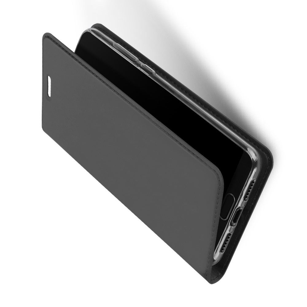 Тонкий Флип Чехол Книжка с Скрытым Магнитом и Отделением для Карты для Huawei P20 Pro Черный