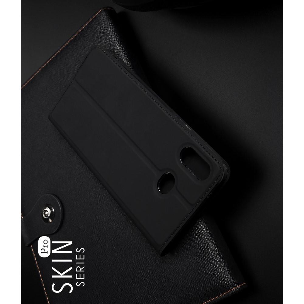 Тонкий Флип Чехол Книжка с Скрытым Магнитом и Отделением для Карты для Samsung Galaxy A6s Черный