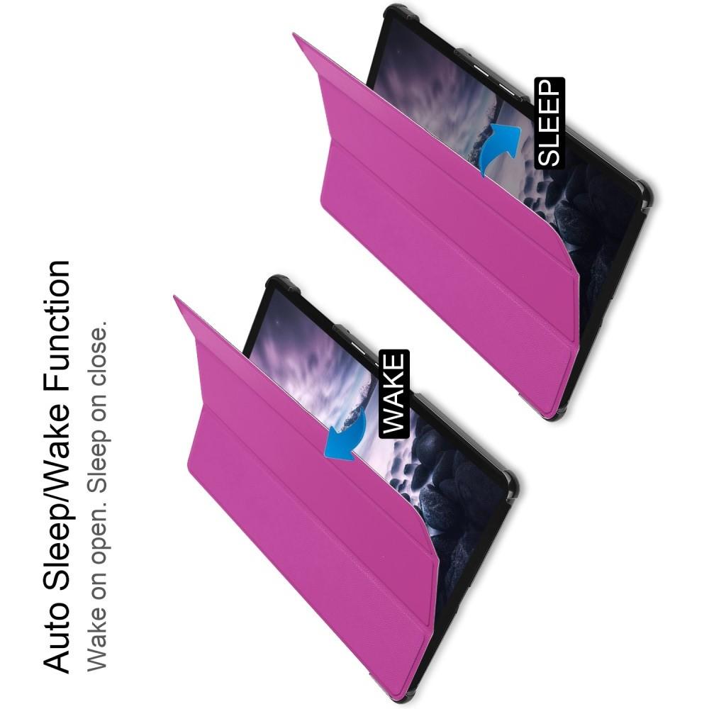 Тонкий Флип Чехол Книжка с Скрытым Магнитом для Samsung Galaxy Tab A 10.5 SM-T595 SM-T590 Фиолетовый