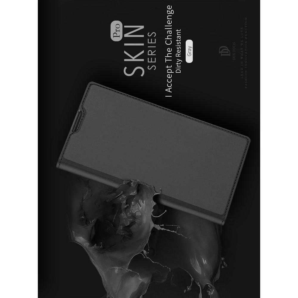 Тонкий Флип Чехол Книжка с Скрытым Магнитом и Отделением для Карты для Sony Xperia XA2 Plus Черный