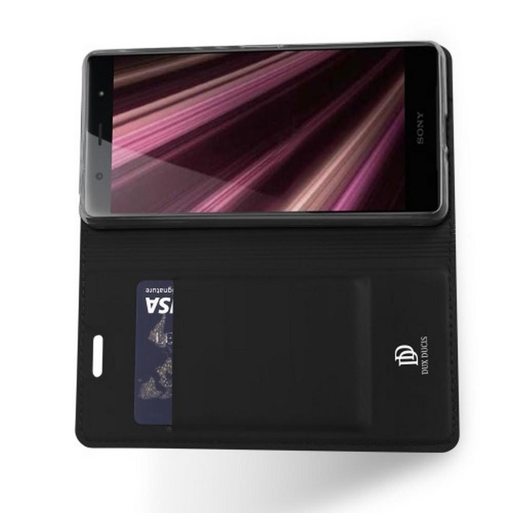 Тонкий Флип Чехол Книжка с Скрытым Магнитом и Отделением для Карты для Sony Xperia XZ4 Compact Черный