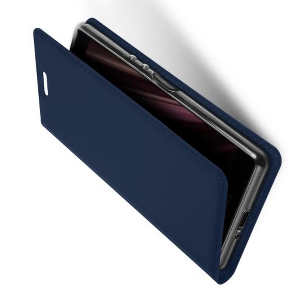 Тонкий Флип Чехол Книжка с Скрытым Магнитом и Отделением для Карты для Sony Xperia XZ4 Compact Синий