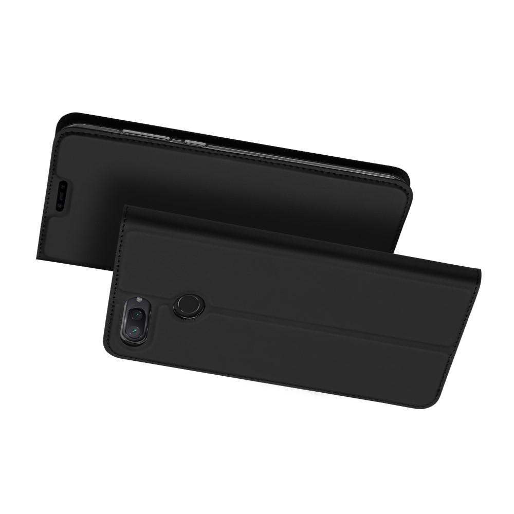 Тонкий Флип Чехол Книжка с Скрытым Магнитом и Отделением для Карты для Xiaomi Mi 8 Lite Черный