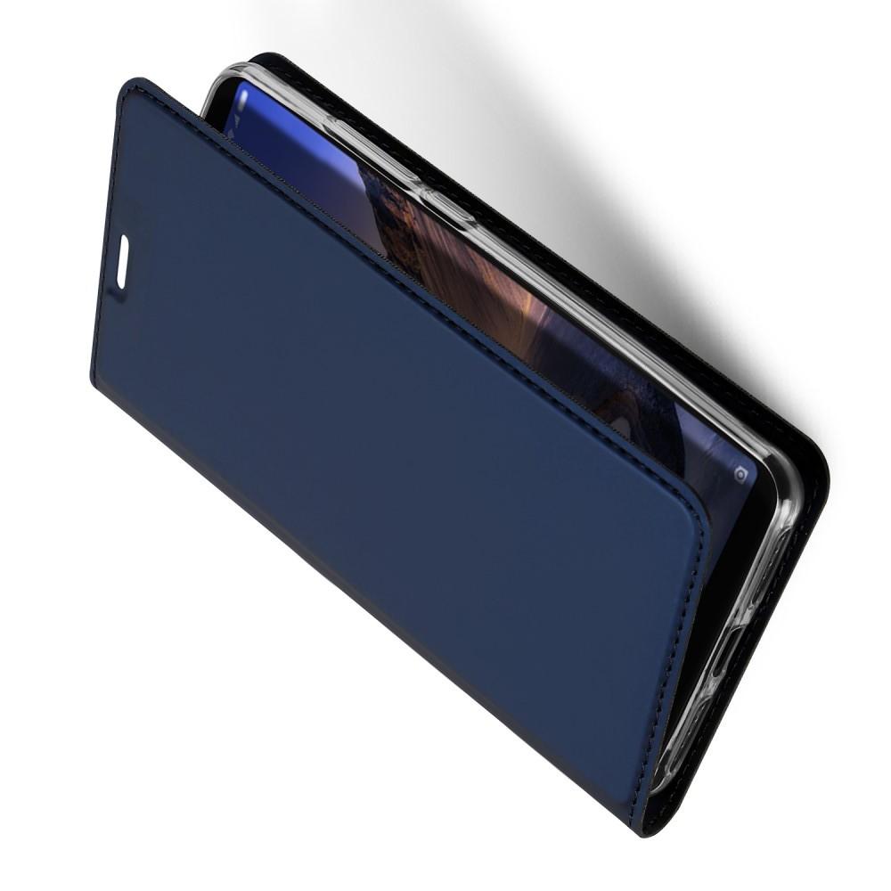 Тонкий Флип Чехол Книжка с Скрытым Магнитом и Отделением для Карты для Xiaomi Mi Max 3 Синий