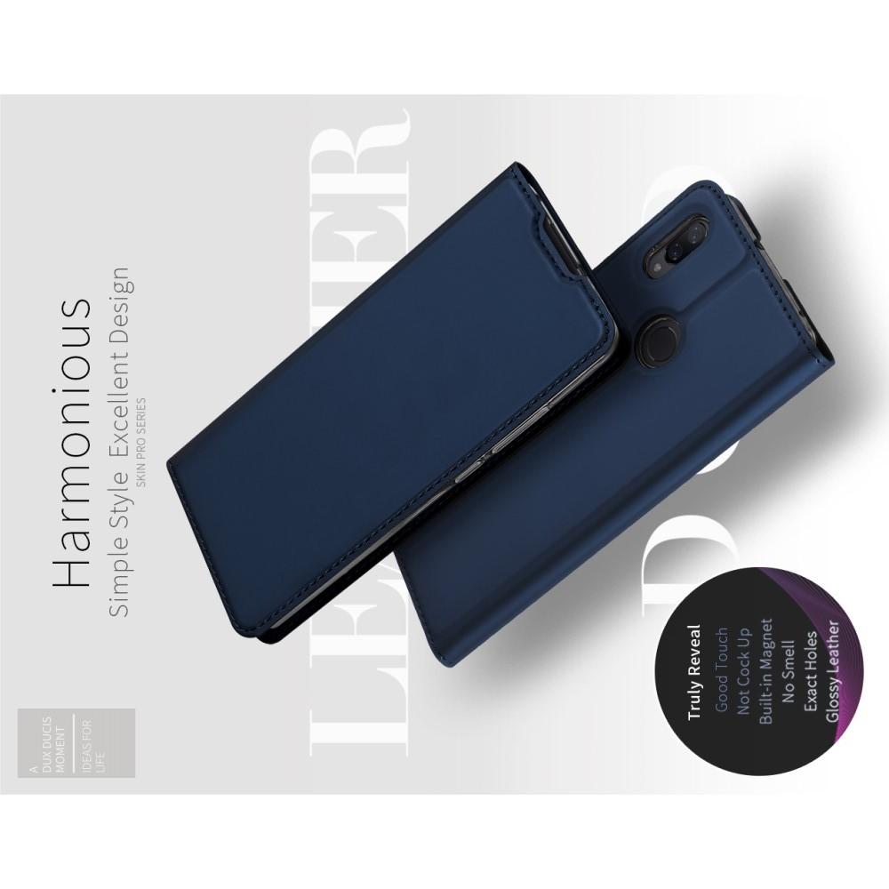 Тонкий Флип Чехол Книжка с Скрытым Магнитом и Отделением для Карты для Xiaomi Mi Play Синий