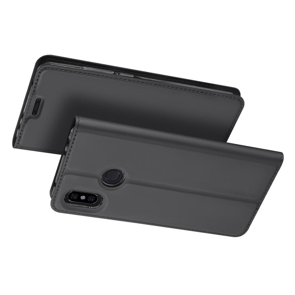 Тонкий Флип Чехол Книжка с Скрытым Магнитом и Отделением для Карты для Xiaomi Redmi Note 6 / Note 6 Pro Черный