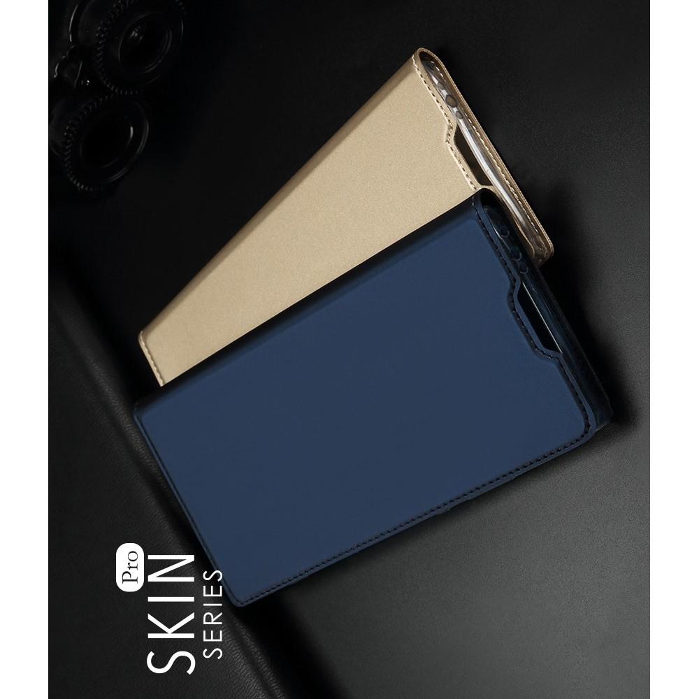 Тонкий Флип Чехол Книжка с Скрытым Магнитом и Отделением для Карты для Xiaomi Redmi Note 7 / Note 7 Pro Синий