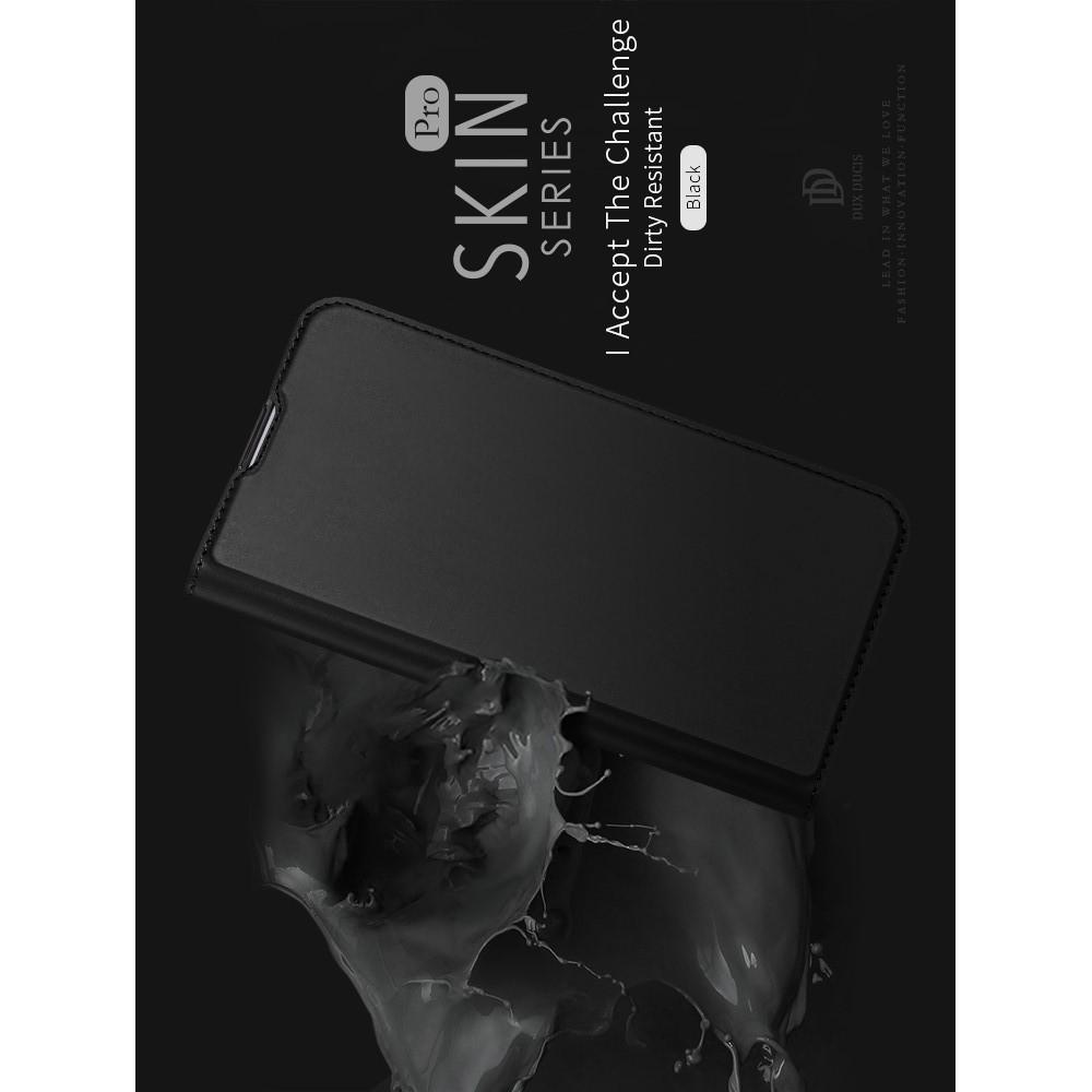 Тонкий Флип Чехол Книжка с Скрытым Магнитом и Отделением для Карты для Asus Zenfone 6 ZS630KL Черный