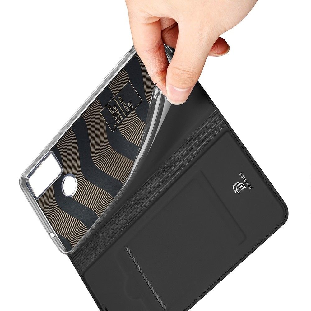 Тонкий Флип Чехол Книжка с Скрытым Магнитом и Отделением для Карты для Huawei Honor 9X Lite Черный