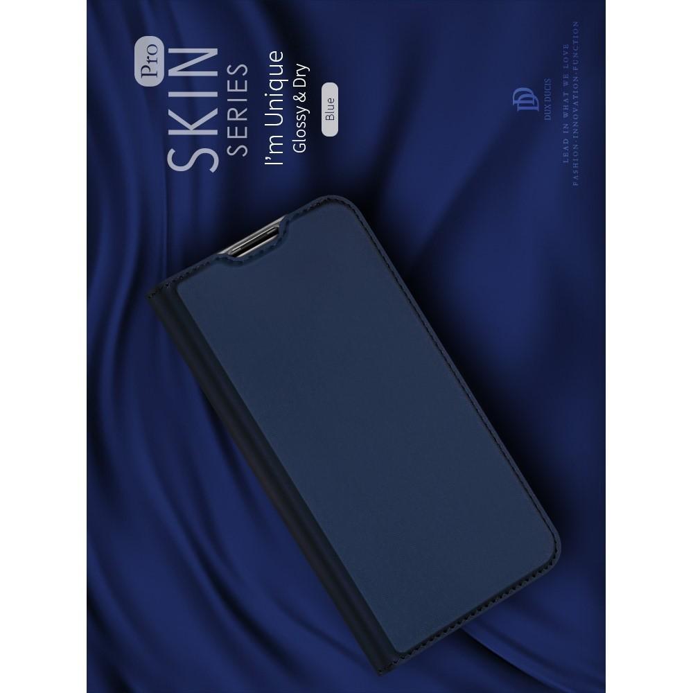 Тонкий Флип Чехол Книжка с Скрытым Магнитом и Отделением для Карты для Huawei Honor 9X Pro / Honor 9X Синий
