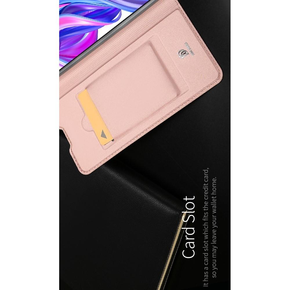 Тонкий Флип Чехол Книжка с Скрытым Магнитом и Отделением для Карты для Huawei Honor 9X Pro / Honor 9X Ярко-Розовый