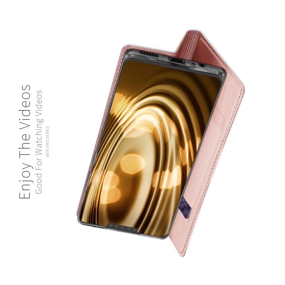 Тонкий Флип Чехол Книжка с Скрытым Магнитом и Отделением для Карты для Huawei Mate 30 Розовый