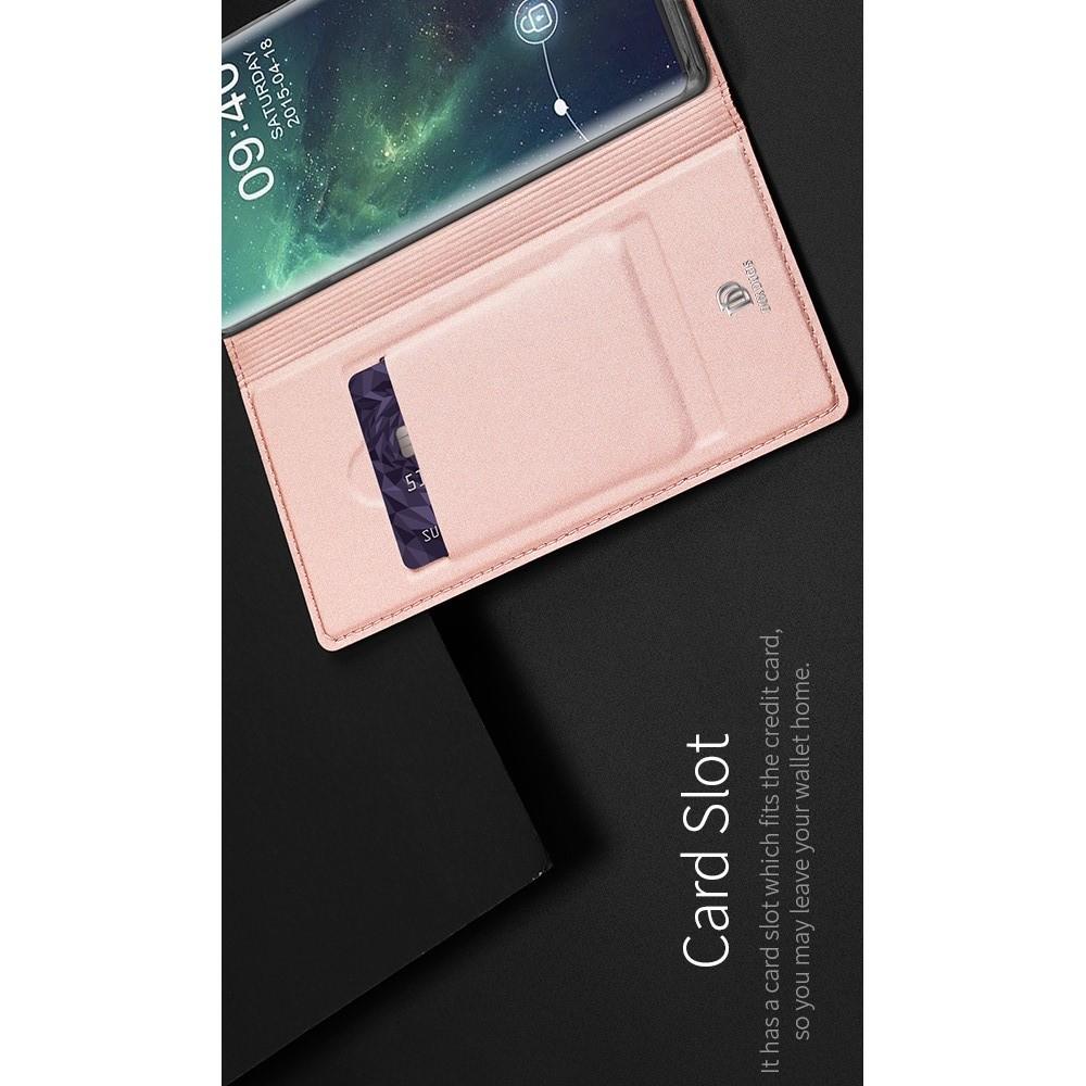Тонкий Флип Чехол Книжка с Скрытым Магнитом и Отделением для Карты для Huawei Mate 30 Pro Розовый