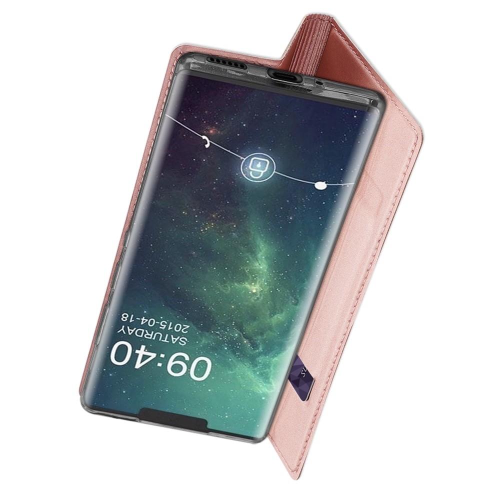 Тонкий Флип Чехол Книжка с Скрытым Магнитом и Отделением для Карты для Huawei Mate 30 Pro Розовый