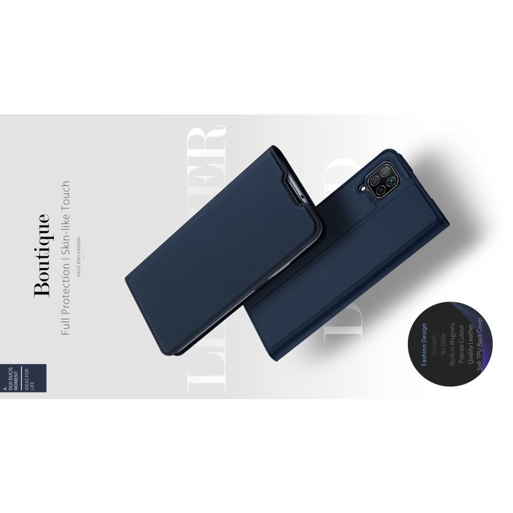 Тонкий Флип Чехол Книжка с Скрытым Магнитом и Отделением для Карты для Huawei P40 Lite / P40 Lite Черный