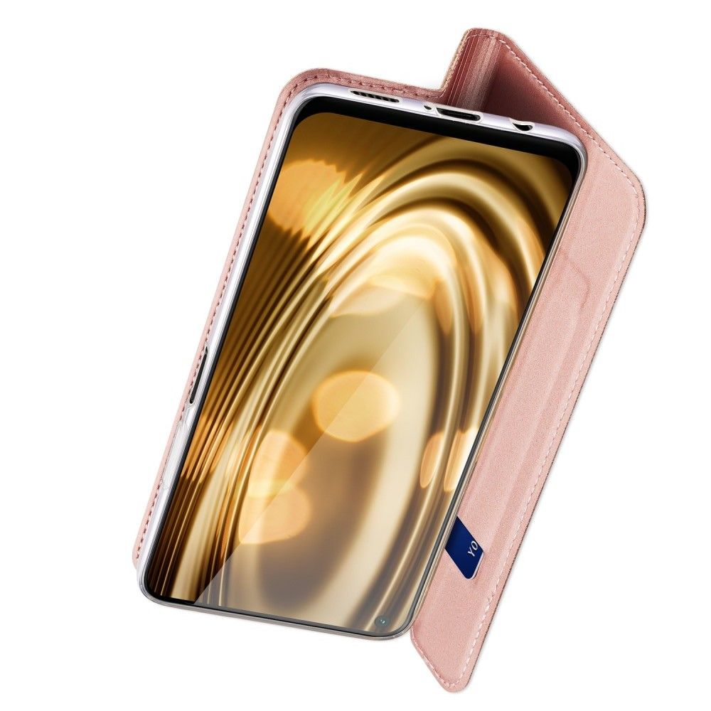 Тонкий Флип Чехол Книжка с Скрытым Магнитом и Отделением для Карты для Huawei P40 Lite / P40 Lite Розовый